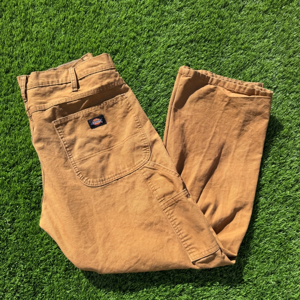 Dickies Relaxed Fit Carpenter Pants Mens 34x30 Brown Duck Canvas DU250RBD